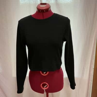 Seed Heritage Womens  Size M Cropped Top Black  