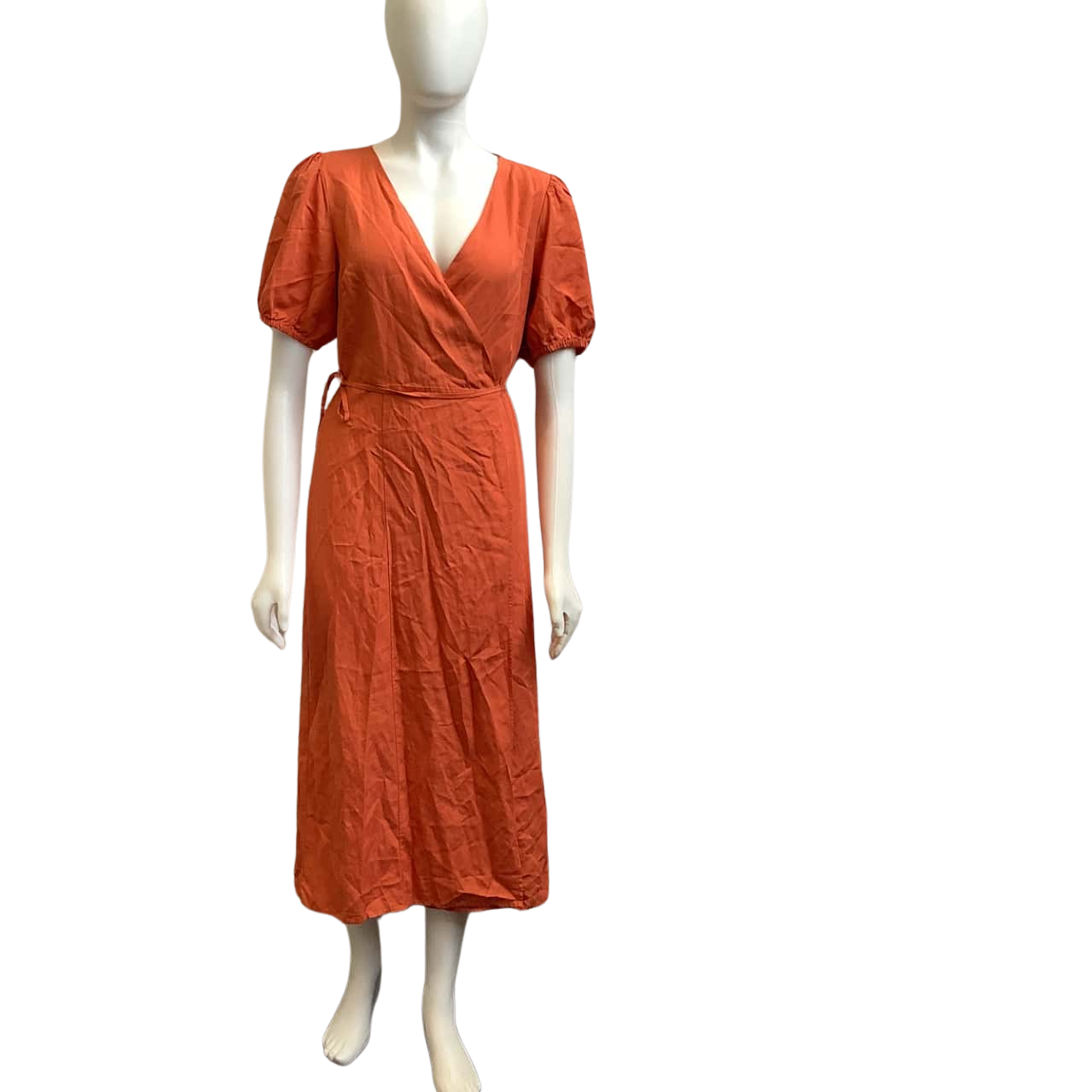 knee length dresses for ladies Rust Polka Dot Wrap Over Midi Dress – AX Paris main image 0
