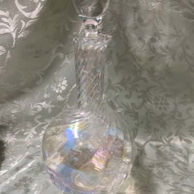 Vintage Iridescent Krosno Crystal Decanter