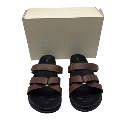 Airflex Brown Leather Slides Used VGC size 11  