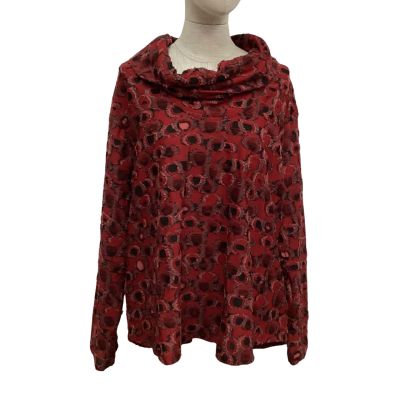 Foil Clothing Womens  Size XXL Long Sleeve Top Black  / Maroon 