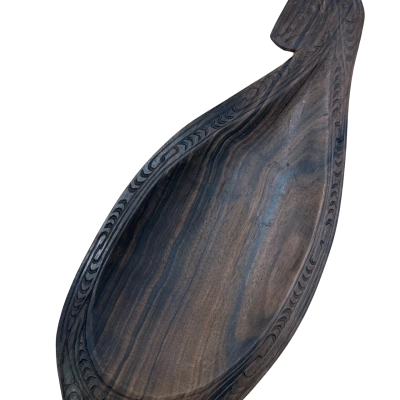 Vintage Māori Hand Carved Wooden Bowl