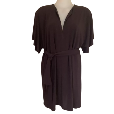 KAOS. Made in Italy.   Belted Chocolate Brown Tunic /Short Dress.  Size 16 