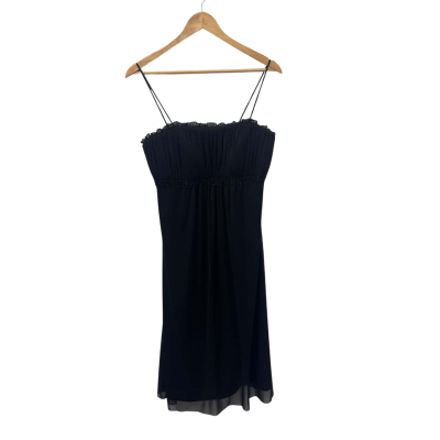 Liz Jordan Womens  Size 12 Shoestring Strap Dress Black  