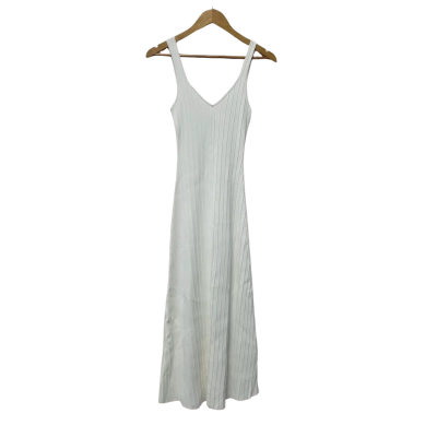 Kookai Womens  Size 1 Midi Dress / Pleated Dress / Shoestring Strap Dress White 