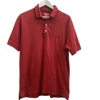 R.M.Williams Mens  Size L Short Sleeve Polo Red