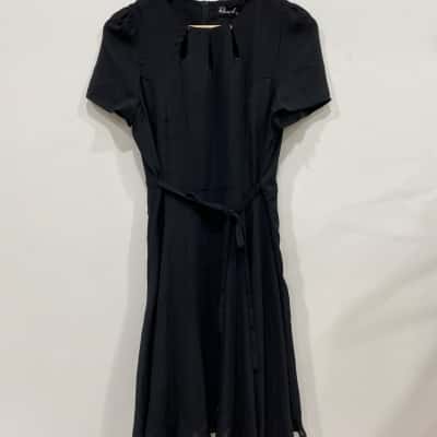 Revival Womens  Size 12 Short Sleeve Dress  Black  
