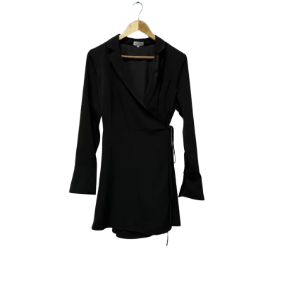 Winnie & Co Womens  Size 12 Long Sleeve Dress / Wrap Dress Black  