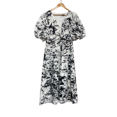 Willa Womens  Size 14 Midi Dress Black  / White 