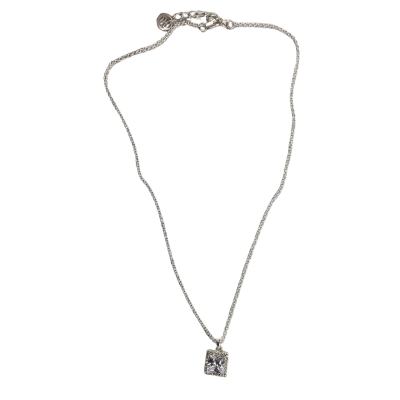 Silver Plated Cubic Zirconia Pendant Necklace with Giftbox