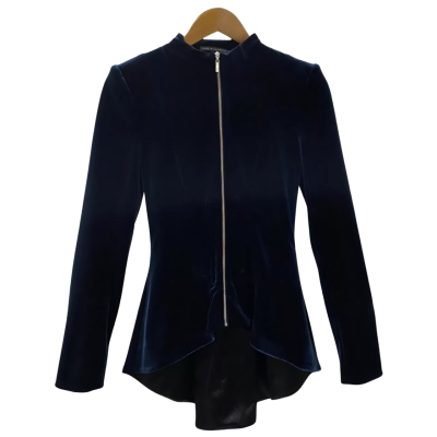 Cue Womens  Size 8 Velvet Feel Jacket Navy Blue 