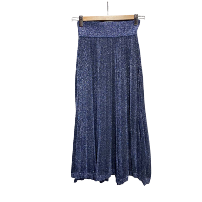 Scanlan Theodore Womens  Size S Pleated Skirt Grey/ Blue 