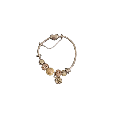 JEOEL Solid Heart Clasp 925 Sterling Silver Charm Bracelet