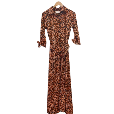 Dancing Leopard Womens  Size 10 Maxi Dress Animal print / Black  / Orange 