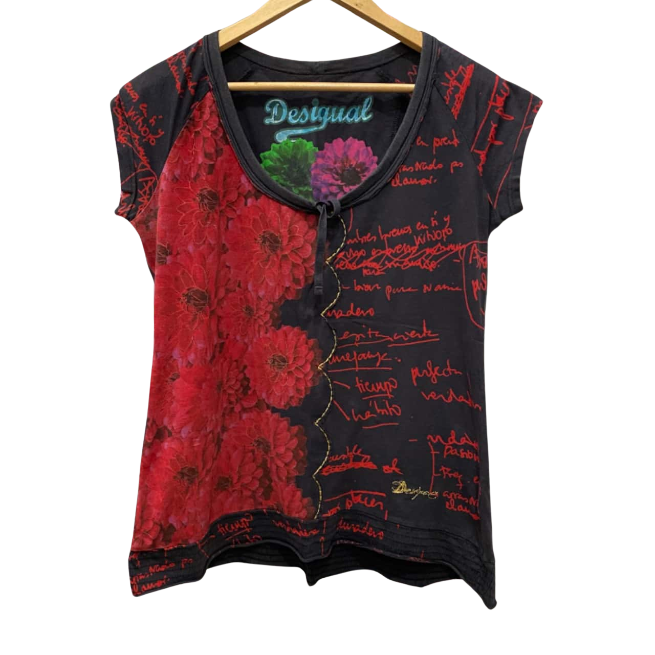 T-Shirt Desigual Femme - Coupe Oversize, Manches Longues, Multicolore - Style Décontracté Et Coloré
