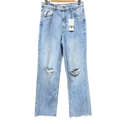 Zara Light Blue Wide Leg High-Waisted Jeans Size EUR 40
