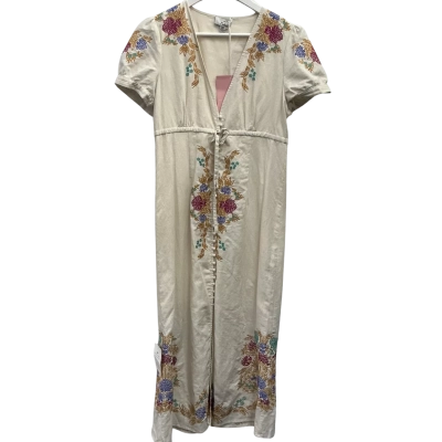 We Are Kindred Womens  Size 8 Cream and embroidery Shirt dress BNWT