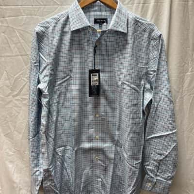 Gazman Mens  Size L Checked Shirt Blue / Brown / White 