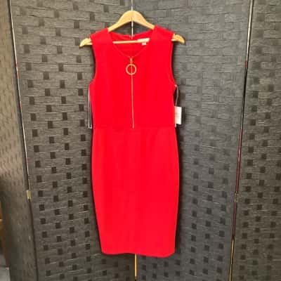 Calvin Klein Womens  Size 10 Sleeveless Dress  Red 