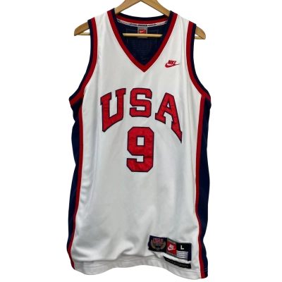 Vintage Nike Michael Jordan USA Basketball Legends Jersey 1984 Olympics - Mens Jersey - Size L - Blue / Red / White 