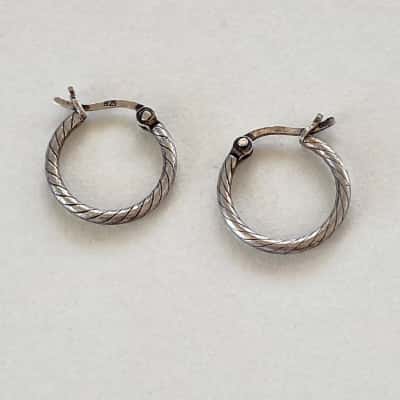 925 Sterling Silver Small Hoop Earrings 