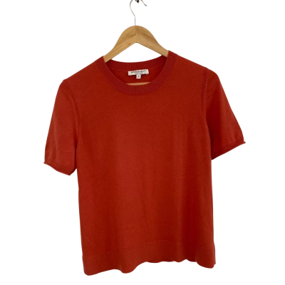 Sportscraft Womens  Size M Crew Neck Top / Short Sleeve Top Orange 