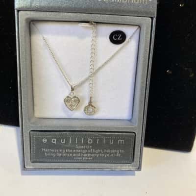 Equilibrium sparkle silver plated necklace 
