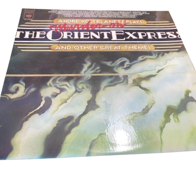 vintage vinyl record titled "Murder On The Orient Express And Other Great Themes" by Andre Kostelanetz, released in 1975 by Columbia Records