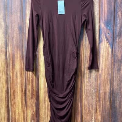 Kookai Size 2 Bodycon Dress Maroon  new 