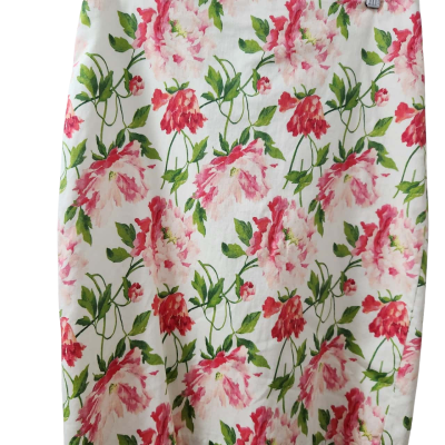 Laura Ashley Womens Size 10 Cream/Pink Flower Skirt