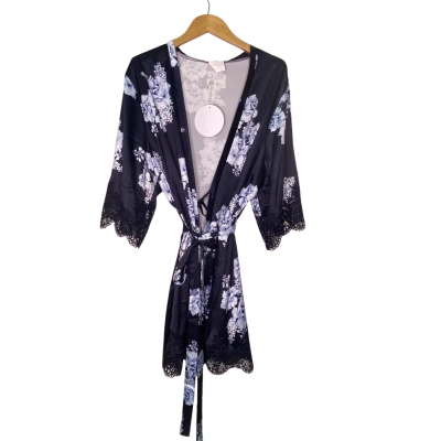 Le Rose Stories Womens  Size L / XL Robe Blue / Floral / White 