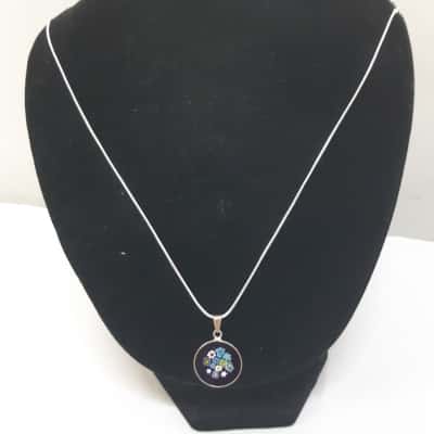 Murano Millefiori Pendant On Silver 925 Chain