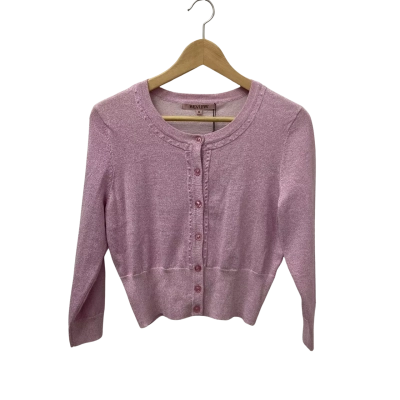 Review Womens  Size 14 Button-down Cardigan Pink Pop Shimmer