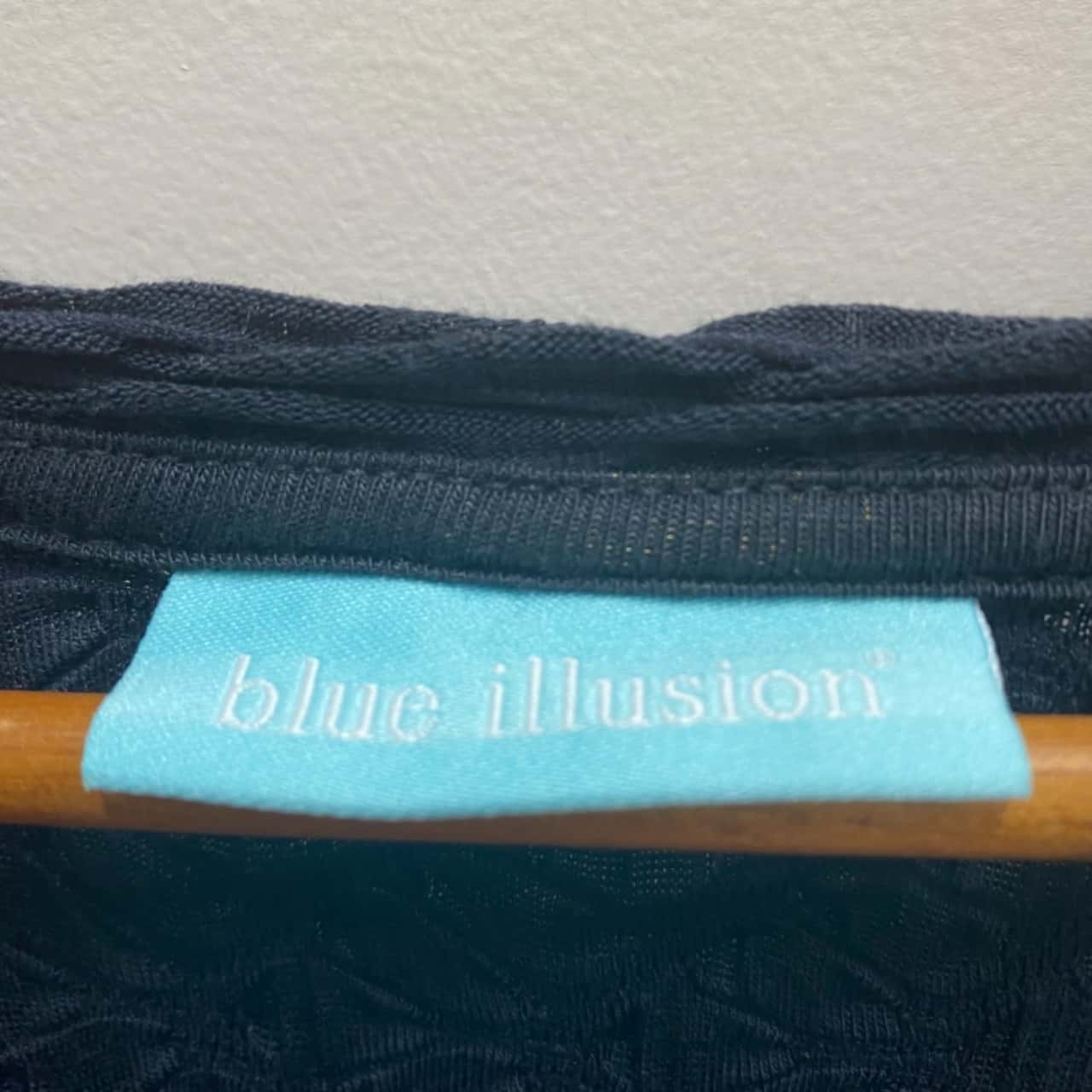 BLUE ILLUSION- Panelled Jersey Navy Blue Dress Size L Long Sleeve Navy ...