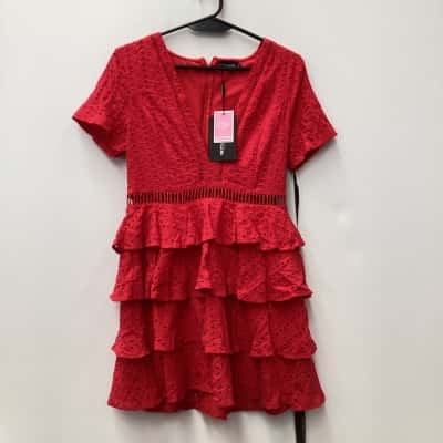 NEW - Pretty Little Thing Womens  Size 10 Red dress