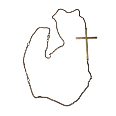 925 Sterling Silver Gold Plated Cross Necklace