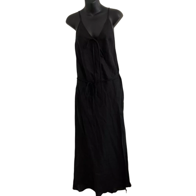 Bec & Bridge Womens  Size 6 Maxi Wrap Dress Black Linen