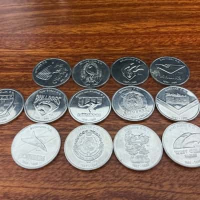 13x Stainless Steel 1996 AFL Centenary Tokens