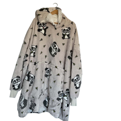 Oodie Unisex -one size- panda  pattern, Black  / Cream / Green / Grey / White 