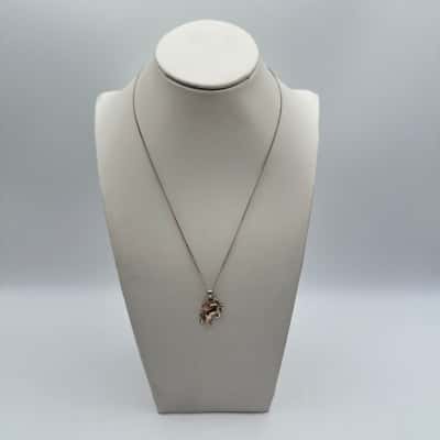  925 Pink Stone Unicorn Necklace 