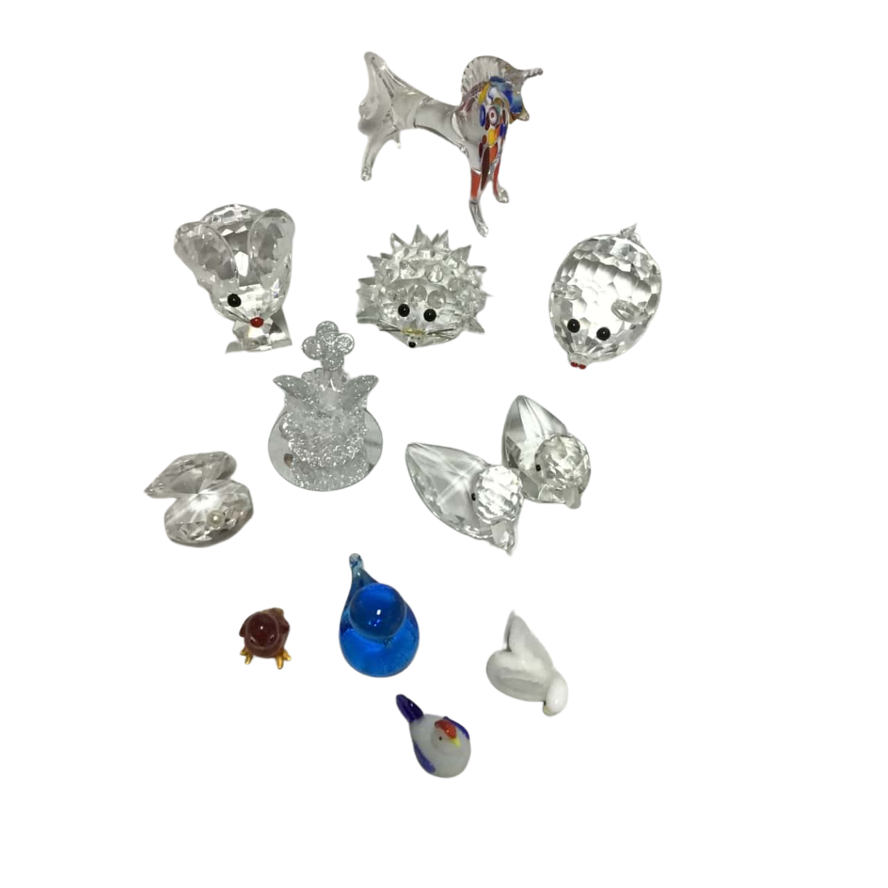 12 assorted glass figurines(s)