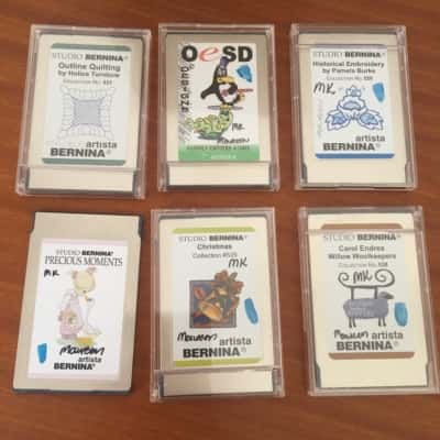 6 Bernina Artista Studio Sewing Machine Embroidery Cartridges (Only $15 Each).  Brica 1