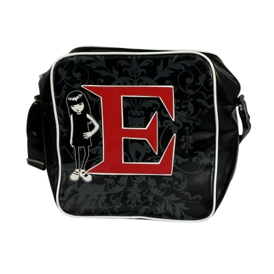 Vintage Messenger Bag Black  / Red  - Emily the Strange (Cosmic Debris)