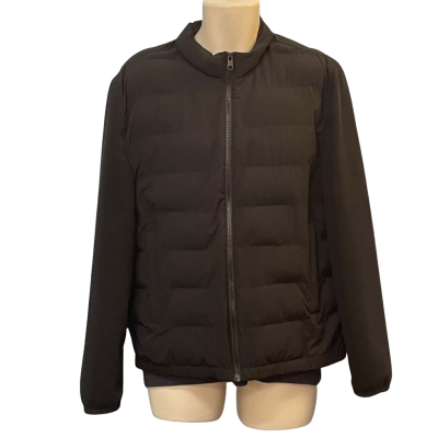 Zara Mens  Size L Front Zipper / Puffer / Winter Jacket Black  