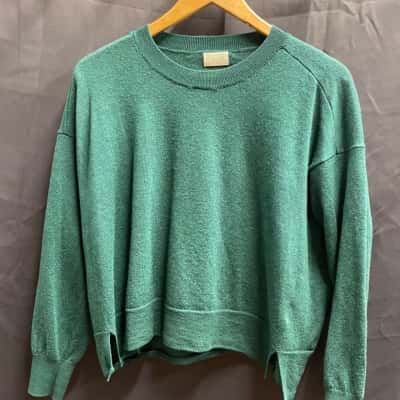 Gorman Womens Size 12 Green 100% Merino Wool Jumper