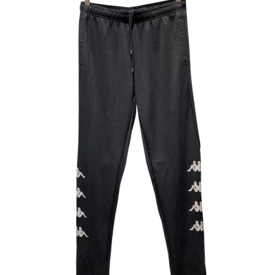 Retro Kappa Womens  Size L Tracksuit Pants with Ankle Zip Black  / White 