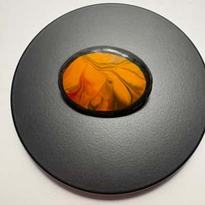 Hand Painted Made in New Zealand Wooden Brooch