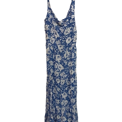 Ghanda Women’s Size L Casual Dress Blue / Floral / White 