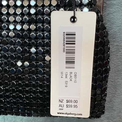 Olga Berg Womens Black Sequins handbag 