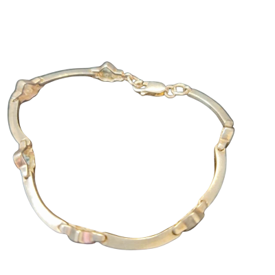  Womens 925 silver Bracelet Blue & White stones in hearts